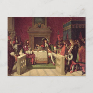 Moliere Dining mit Louis XIV 1857 Postkarte