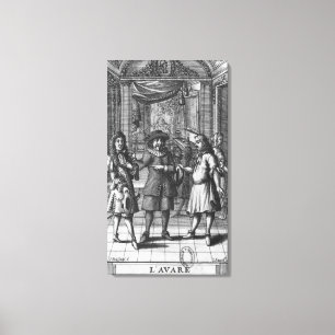 Moliere wie Harpagon, Frontispiece Illustration Leinwanddruck