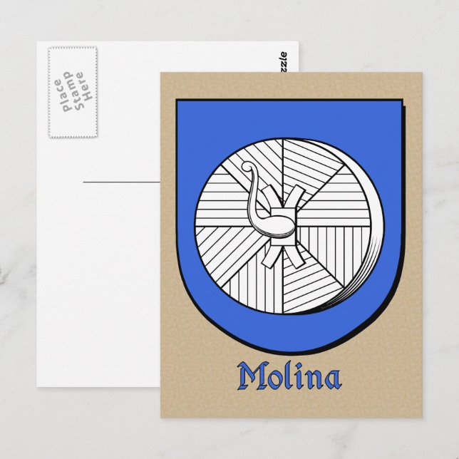 Molina Ancestral Heraldic Shield Postkarte (Vorne/Hinten)