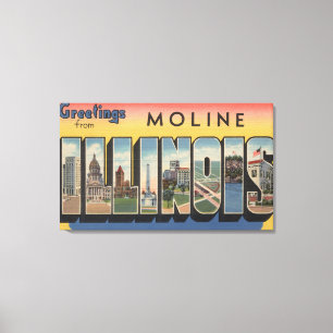 Moline, Illinois - große Buchstabe-Szenen Leinwanddruck