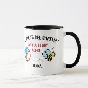 Molkereiallergie-Alarm-Hummel-Bienen-Tasse Tasse