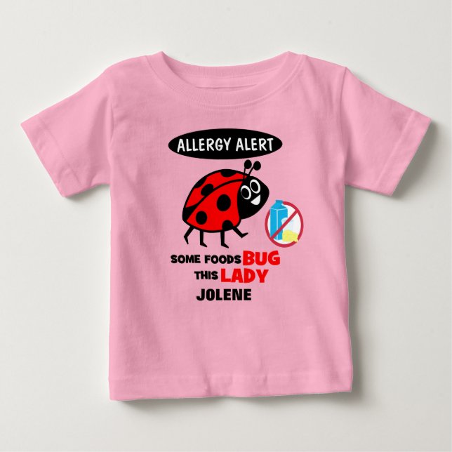 Molkereiallergie-Alarm-Marienkäfer-Shirt Baby T-shirt (Vorderseite)