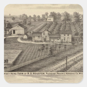 Molkereien von RS Houston und WC-Weiß Quadratischer Aufkleber