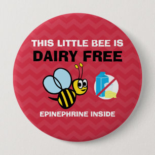 Molkereifreie Bienen-personalisierter Button