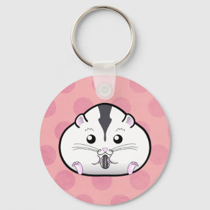 Molliger halbweißer russischer zwergartiger schlüsselanhänger