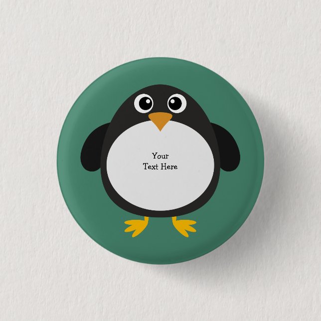 Molliger Pinguin (kundengerecht) Button (Vorderseite)