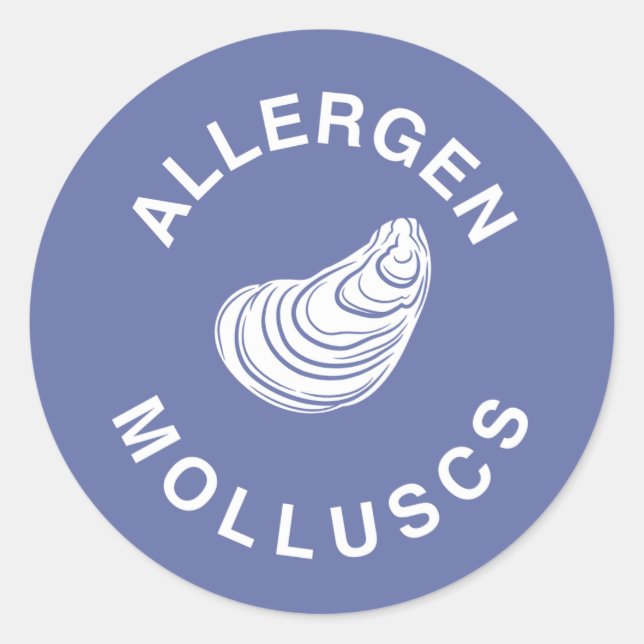 Molluscs Allergen-Warnung Runder Aufkleber (Vorderseite)