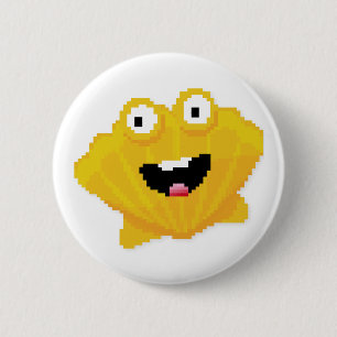 Molluske aus Mosaik-Cartoon Button