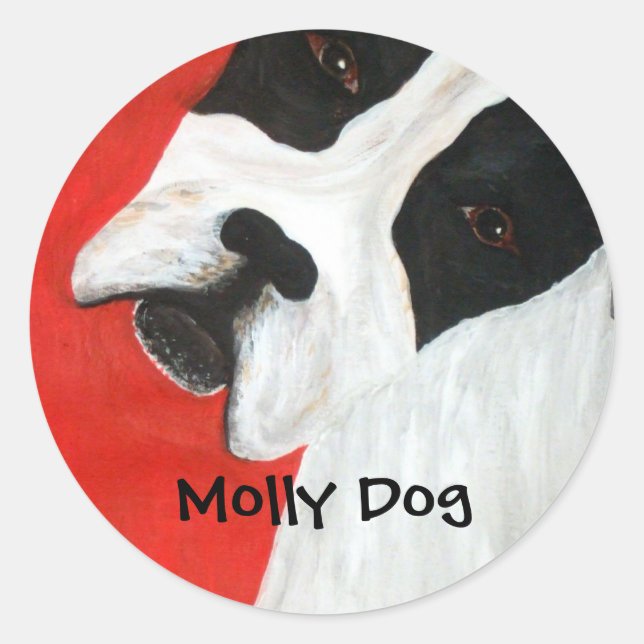 Molly Dog Runder Aufkleber (Vorderseite)