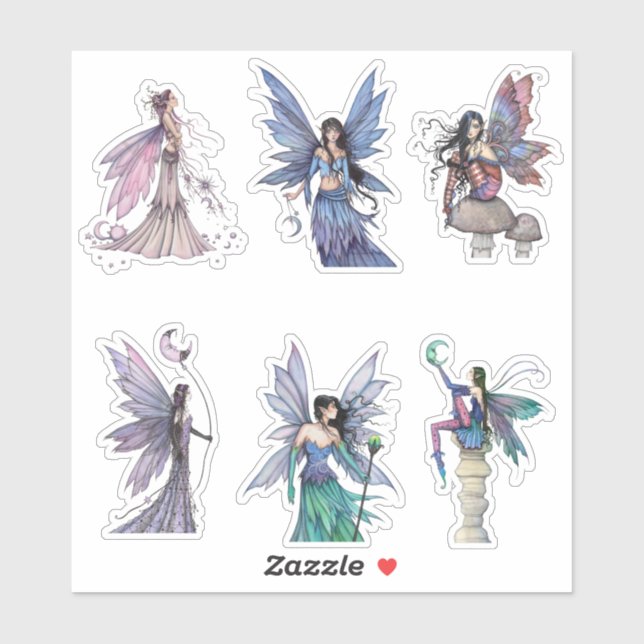 Molly Harrison Fairy Stickers Fantasy Art Fairies Aufkleber (Blatt)