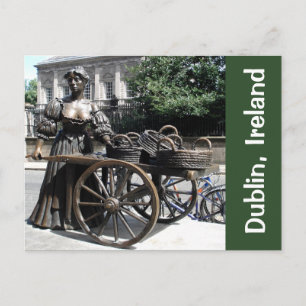 Molly Malone and Wheelbarrow Statue Ireland Card Postkarte