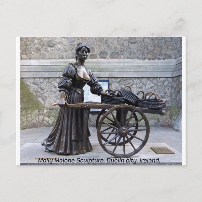 Molly Malone Skulptur, Dublin City, Irland Postkarte (Vorderseite)