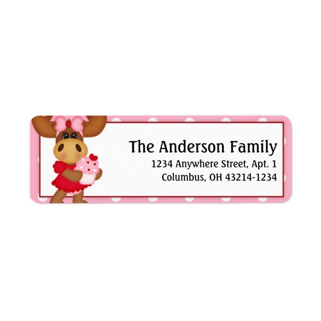 Molly Moose Valentine's Day Address Labels d3 (Vorne)