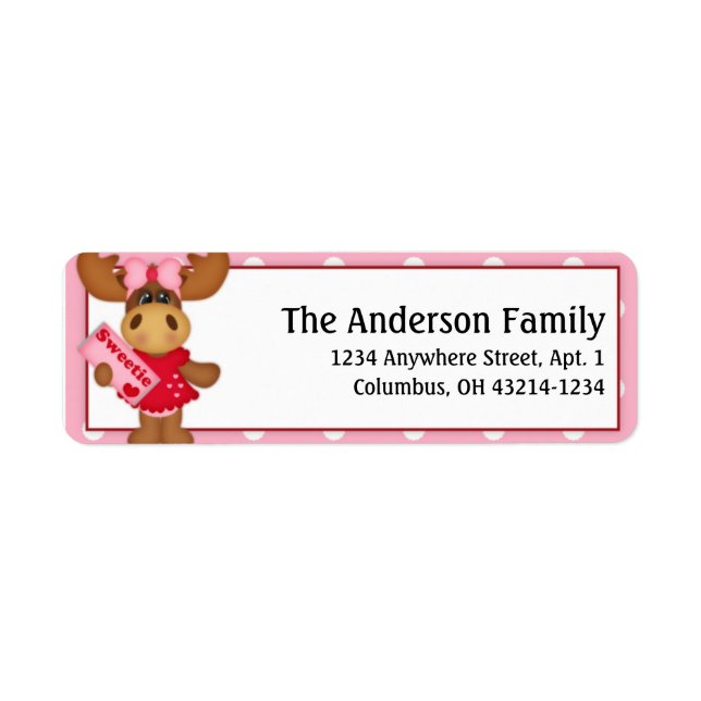 Molly Moose Valentine's Day Address Labels d4 (Vorne)