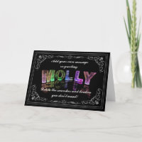 Molly - Name in Lights Grußkarte (Foto)
