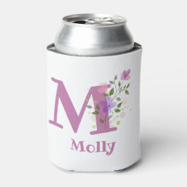 Molly Name mit floralem Design Dosenkühler