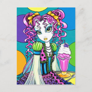 "Molly" Niedliche Regenbogen Soda Shop Fairy Postc Postkarte