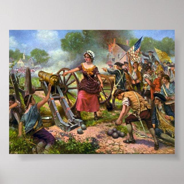 Molly Pitcher feuert Kanone bei der Schlacht von M Poster (Vorne)