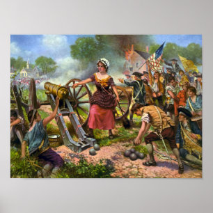 Molly Pitcher feuert Kanone bei der Schlacht von M Poster