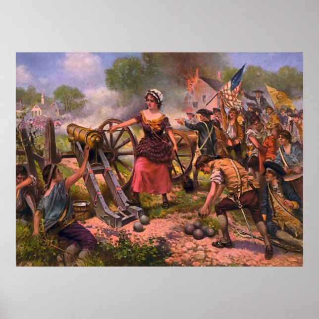 Molly Pitcher Firing Cannon bei der Schlacht von M Poster (Vorne)