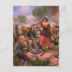 Molly Pitcher Firing Cannon bei der Schlacht von M Postkarte