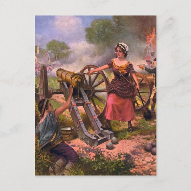 Molly Pitcher Firing Cannon bei der Schlacht von M Postkarte (Vorderseite)