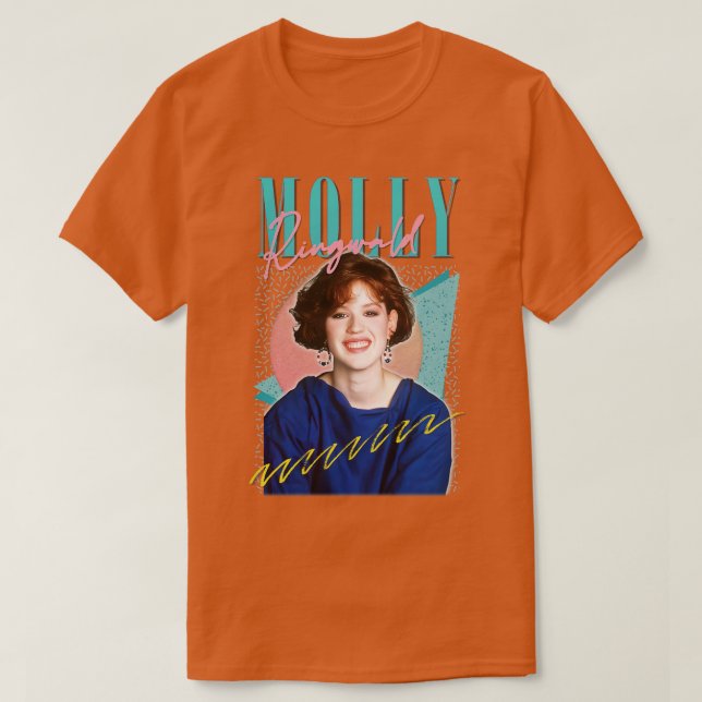 Molly Ringwald 80er Retro Style Fan Art Design T-Shirt (Design vorne)