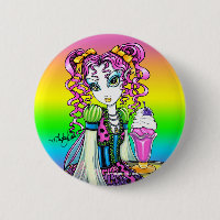 "Molly" Sorbett-Eiscreme-Regenbogen-Fee-Knopf