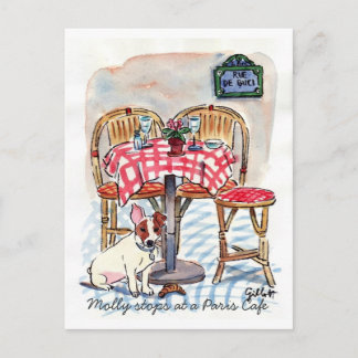 Molly Stops im Pariser Café Postkarte