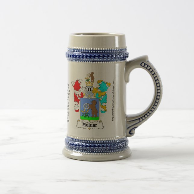 Molnar Familienwappen Stein Bierglas (Rechts)