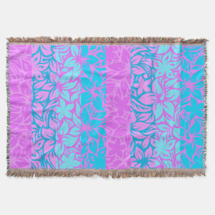 Moloaa Bay Hawaiianische Hibiskus-Gestreifte Decke