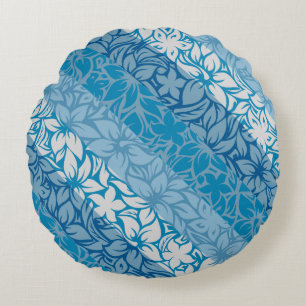 Moloaa Bay Hawaiianischer Hibiskus gestreift Rundes Kissen