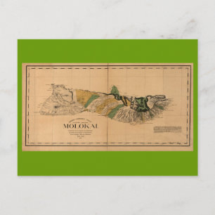 Molokai, 1897, Vintage Hawaii-Karte Postkarte