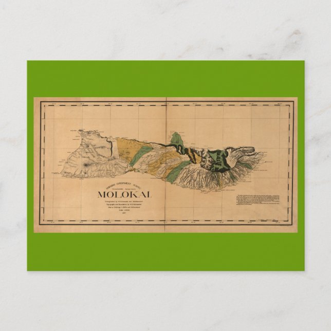 Molokai, 1897, Vintage Hawaii-Karte Postkarte (Vorderseite)