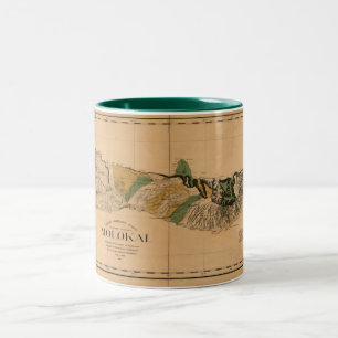 Molokai, 1897, Vintage Hawaii-Karte Zweifarbige Tasse