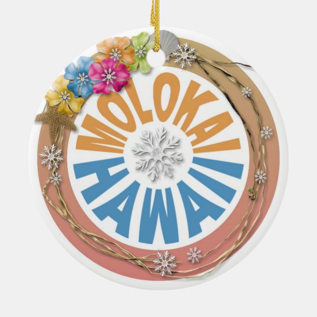 Molokai Hawaii Hibiskus Keramikornament (Hinten)