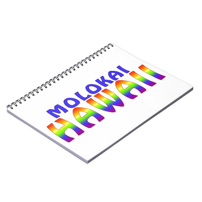 Molokai Hawaii Regenbogenschrift Notizblock (Linke Seite)