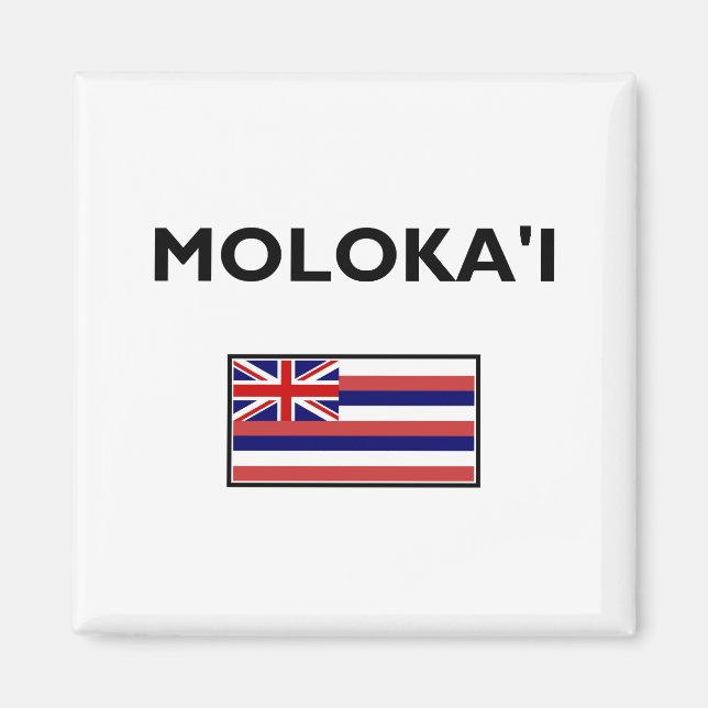 Molokai USA Hawaiian Flag Light Color Magnet (Vorne)