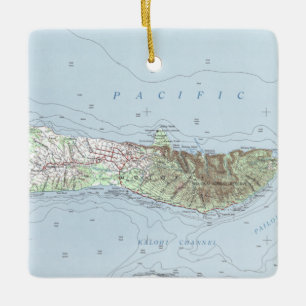 Molokai Vintag Map Keramikornament