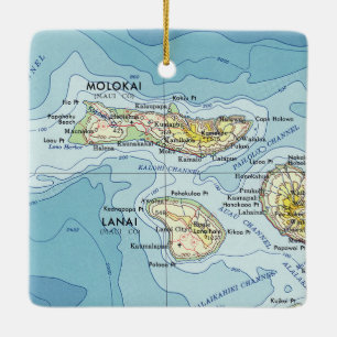 Molokai Vintage Karte Keramikornament