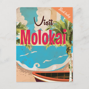 Molokai Vintage Travel Poster Postkarte