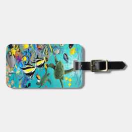 Molokini Bucht-hawaiische tropische Gepäckanhänger