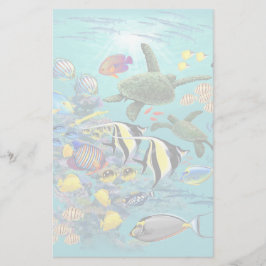 Molokini Cove Hawaiian Tropical Fish Sea Turtle Briefpapier