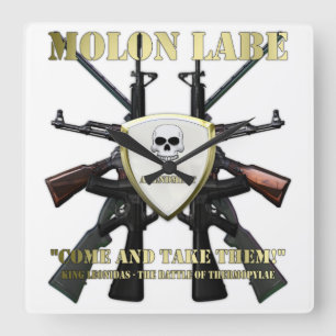 Molon Labe - 2nd Amendment Quadratische Wanduhr