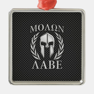 Molon Labe Chrom-Art-spartanische Silbernes Ornament