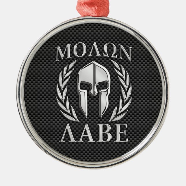 Molon Labe Chrom-Art-spartanische Silbernes Ornament (Vorne)