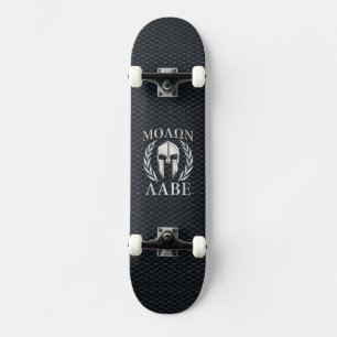 Molon Labe Chrom mag spartanischen Sturzhelm auf Skateboard