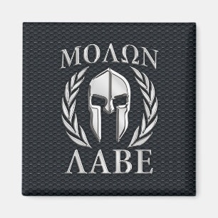 Molon Labe Chrome Wie Spartan Helmet auf Grille Magnet