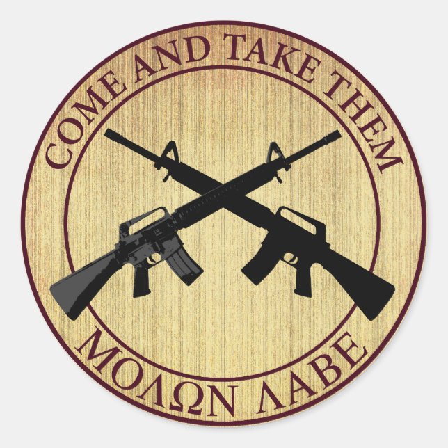 Molon Labe (gekommen und nehmen Sie sie) Runder Aufkleber (Vorderseite)