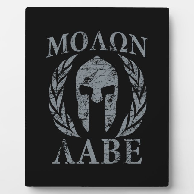Molon Labe Grunge Spartan Armor Fotoplatte (Vorderseite)